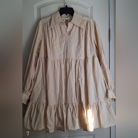 Listicle woven mini flowy dress tan size small bohowesternbasoc neutral casual - Picture 1 of 8